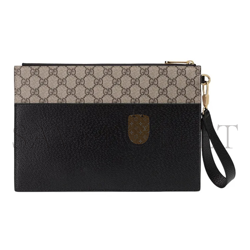 G*u*i canvas with leather clutch 723320 (30.5*21*1.5cm)